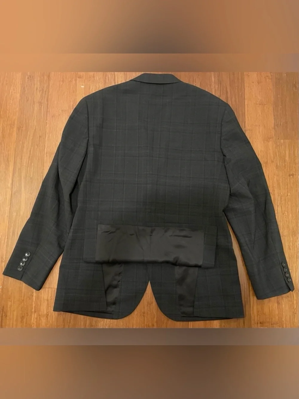 J Crew Blazer Men's Plaid Two-Button Sport Coat in Charcoal 40 S Short